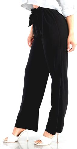 ShoSho Womens High Waist Palazzo Wide Leg Pants Straight Leg Trousers with Self Tie in Saudi Arabia