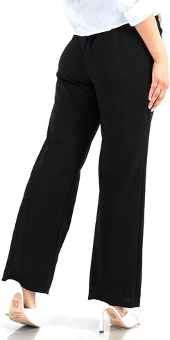 ShoSho Womens High Waist Palazzo Wide Leg Pants Straight Leg Trousers with Self Tie in Saudi Arabia