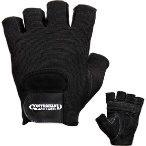 Contraband Black Label 5450 Gel Padded Leather Weight Lifting Gloves | Heavy Padded, Split Leather Palm, Nylon 4-Way Mesh Top