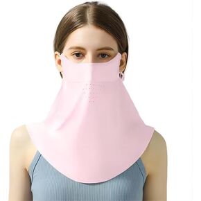 Traceless Sunscreen Mask，Summer Thin Breathable UV Face Protection Sun Mask，Face Cover with Ear Loops Scarf for Women