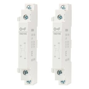 Baomain Auxiliary Contact for AC Contactors 1NO+1NC 500V 50/60Hz Side Mounted Pack of 2 (1NO+1NC)
