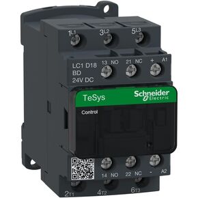 Schneider LC1D18BD Contactor, 32A, 3P, 600V Max, Coil: 24VDC