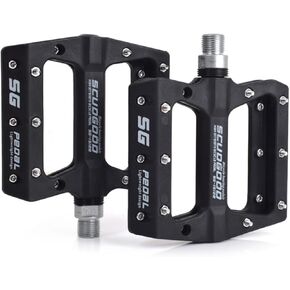 Bicycle Pedals, Nylon Bicycle Platform 9/16 inch Pedals, Bike Pedals, Road Bike Pedals for e-Bike, Mountain Bike, Folding Bike, Road Bike Pedals