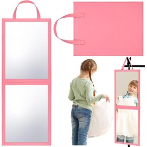 Foldable Backstage Mirror with Handle 33.5 x 13.4 Inch Large Folding Mirror Rectangular Hanging Mirror for Dance Bag Dancers Artists Aestheticians Home Spa Events (Black)
