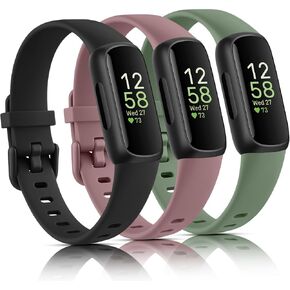 3 قطع من الأربطة المتوافقة مع Fitbit Inspire 3، سوار معصم بديل من السيليكون الناعم القابل للتعديل متوافق مع جهاز تتبع اللياقة البدنية Fitbit Inspire 3