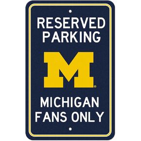 FANMATS University of Michigan Team Color Reserved Parking Sign Décor 18in. X 11.5in. Lightweight