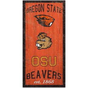 Fan Creations NCAA Oregon State Beavers Unisex Oregon State Heritage Sign, Team Color, 6 x 12