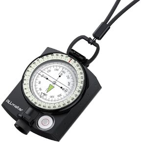 Military Tactical Survival Compass Lensatic,Waterproof, Multifunctional with Bubble Level for Camping, Hunting, Hiking, and Outdoor Navigation