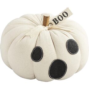 Mud Pie, White Halloween Jack-O-Lantern Sitter, Ghost, 7 1/2" x 7 3/4" Dia