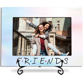 4"X 6" Wooden Picture Frame - Colorful, Friends - 1 Wood Photo Frame With A Metal Stand - Tabletop Display, Gift For Friends, College, Home & Office Decoration & Supplies Horizontal - A12