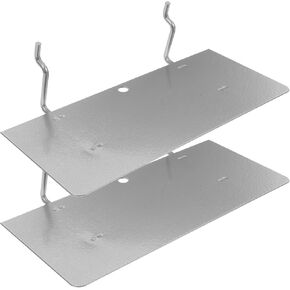 Angoily Pegboard Shelves Wall Organizer: 2pcs Peg Board Shelf Brackets Pegboard Steel Tray Pegboard Accessories Organizing Tools for Craft Room Home Garage Nursery Workbench Silver