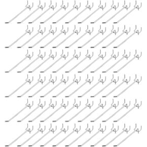 100 Pack Peg Board Hooks 4 Inch Stainless Steel Pegboard Hooks Pegboard Metal Shelving Display Hooks Hanging Pegboard Pegs for 1/8 and 1/4 Pegboard for Garage,Office,Kitchen,Store