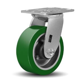 6"X2" Caster Wheels, Heavy Duty Casters Wheels with Swivel, Aluminum Core Thickened Polyurethane Industrial Casters for Toolbox Workbench, 1200 Lbs Capacity Per Caster (1 Pack)