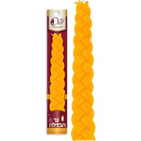 OHR CANDLES شمعة هافدالا من شمع العسل المضفر - شمعة شابات من شمع النحل النقي - هدية شابات يهودية - جديلة مسطحة - عبوة واحدة