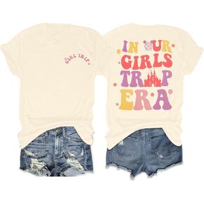 Girls Trip Cheaper Than Therapy Shirt Womens Funny Letter Print Short Sleeve Tshirt Casual Vacation Traveler Tee Tops