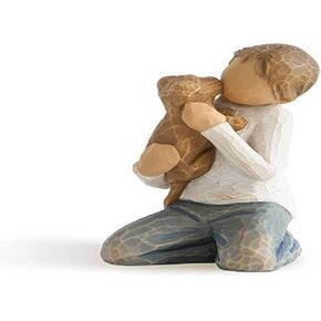 Willow Tree Kindness (boy), Above All, Kindness, Boy in Blue Jeans Holding Dog, Works Well in Groupings That Reflect Family Relationships, Pet Owners, Animal Lovers, Sculpted Hand-Painted Figure