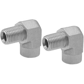 (2-PACK) 5502-08-08 تركيب المحول الهيدروليكي 1/2 "-14NPTF ذكر × 1/2"-14NPTF أنثى 90 درجة وصلات الأنابيب الكوع الكربون الصلب in Kuwait