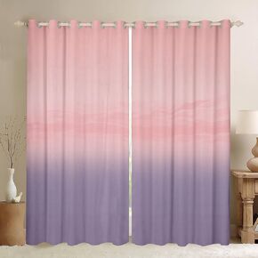 Feelyou Girls Curtains for Bedroom Living Room (2 Panels, 38 x 45 Inch) Light Blue Purple Rainbow 30%-50% Blackout Curtains for Kids Colorful Ombre Darkening Drapes Gliter Window Treatments