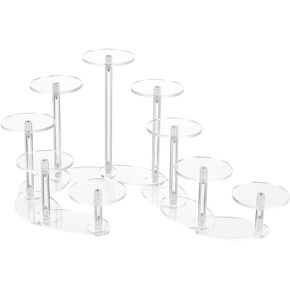Acrylic Display Stand Display Round Riser Stand 9 Tier Acrylic Stand Round Acrylic Jewelry Stand Acrylic Risers 360° Rotating Base Cupcake Stand Perfume Stand