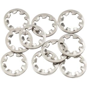 Musiclily Pro Stainless Steel M8 Pots Mounting Star Lock Washers for Metric Guitar Bass Potentiometers, Original (Set of 10)