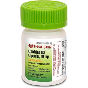 Cetirizine 10mg, Antihistamine Softgels 10mg Cetirizine, Indoor & Outdoor Allergy Capsules 25 Count (Pack of 1)