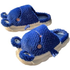 Solyinne Women's Frog Slippers Cute Animal Slippers Bedroom Slippers Winter Warm Fluffy Slippers Fleece Indoor Outdoor Shoe