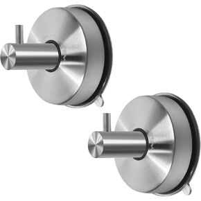 SVG HOME- Wall Hooks | 2 pcs Suction Cup Hooks Removable, Stainless Steel 304, for Most Household Walls | Shower Hooks Suction Cup | Towel Hooks for Bathrooms | Door Hanger Hook | Wall Hook (Silver)