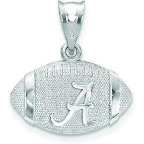 NCAA Sterling Silver the U. of Alabama 3d Football w Logo Pendant