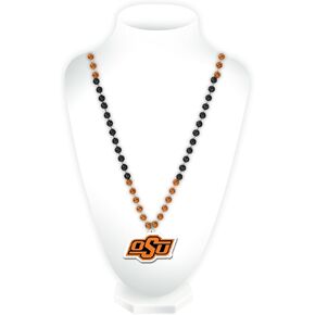 Rico Industries NCAA Oklahoma State Cowboys Team Logo Mardi Gras Style Beads, 3" x 24"