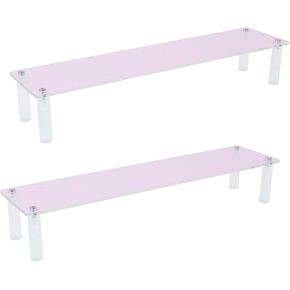 رف عرض من الأكريليك، حامل عرض العطور ذو طبقات واحدة ملونة بطول 12 بوصة، أرفف حلوى الكب كيك للحفلات والديكور والمنظم - قطعتان in Kuwait