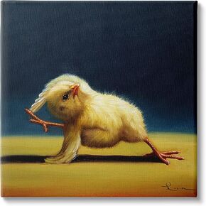 Stupell Industries Yoga Chicks Side Angle Pose Funny Animal Painting, Design by Lucia Heffernan Canvas Wall Art, 17 x 17, Yellow