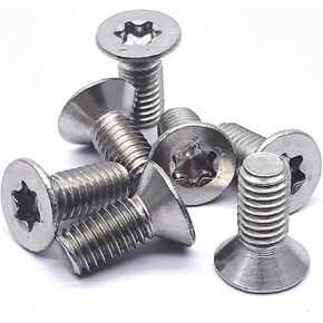 M6-1.0×14mm 304 Stainless Steel Countersunk Head Torx Screws 20pcs, Full Thread Screws, Standard Torx Drive Head. (Size: M6x14mm)