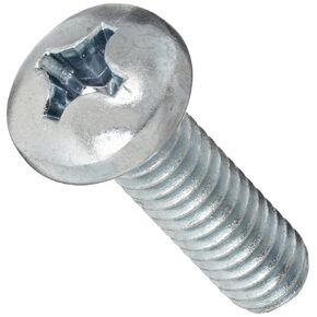 Steel Machine Screw, Zinc Plated Finish, Pan Head, Phillips Drive, Meets DIN 7985, 70mm Length, Fully Threaded, M5-0.8 Metric Coarse Threads (Pack of 10)