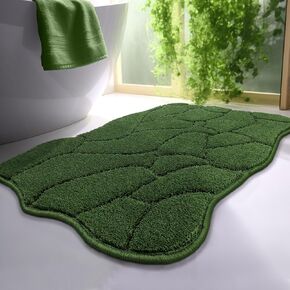Bathroom Rugs, 32x20 Inches Bath Mats for Bathroom Non Slip, Extra Soft Absorbent Microfiber Shower Bath Rugs Mats Carpet for Bathroom Floor, Machine Washable (Olive Green)