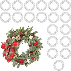 Wire Wreath Frame, ZEONHAK 20 Pack 10 Inches Round Metal Wreath Frame, Wire Wreath Rings for Wedding, Holidays, Home Party Garden Decorations, Valentines, Dark Green