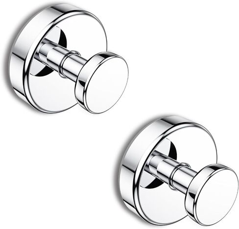 Suction Cup Hooks for Shower, Removable Towel Hooks for Bathroom Window Glass Door Wall, Bath Robe Looafh Hook for Hanging - 2 Pack, Chrome in Saudi Arabia