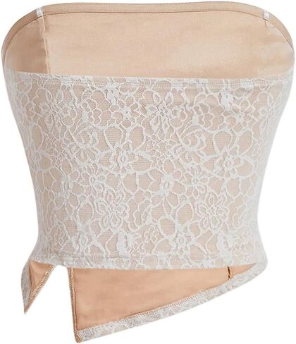 Floerns Women's Floral Print Sleeveless Split Hem Crop Tube Top in Saudi Arabia