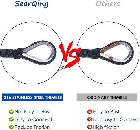 Amarine Made Anchor Rope Double Braided Nylon Boat Anchor Line with Rust-Proof Stainless Steel Pre-Spliced Thimble and Plastic Chuck (3/8" X 300') in Saudi Arabia