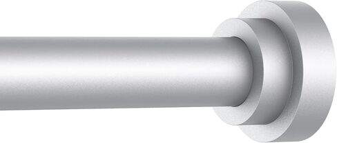 Silver Curtain Rods for Windows 28 to 60 Inch - 5/8" Black Metal Heavy Duty - Decorative Window Small Curtains Rod with Brackets for Kitchen, Bathroom, Sliding Cafe Drapery Rods Door in Kuwait