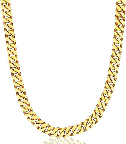 Men Chunky Miami Cuban Link Chain Necklace 18k Gold Stainless Steel Durable Jewelry for Men Boys Teens in Saudi Arabia