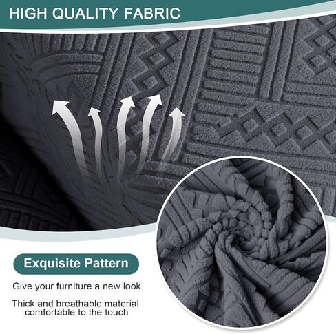 1-Piece Reclining Armless Chair Cover for Oversized Sectional L Shape Recliner Sofa Stretch Recliner Cover Jacquard Extra Wide Recliner Seat Cover Washable (XL Armless Chair Cover, Dark Gray) in Saudi Arabia