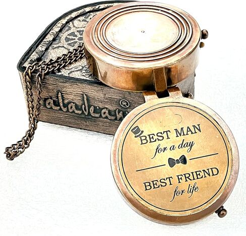 أفضل هدايا للرجال لبوصلة نحاسية لحفلات الزفاف، هدية اقتراح أفضل رجل - أفضل رجل ليوم واحد، هدية أفضل رجل، سأكون أفضل رجل لي (أفضل رجل) in Kuwait