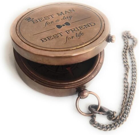 أفضل هدايا للرجال لبوصلة نحاسية لحفلات الزفاف، هدية اقتراح أفضل رجل - أفضل رجل ليوم واحد، هدية أفضل رجل، سأكون أفضل رجل لي (أفضل رجل) in Kuwait