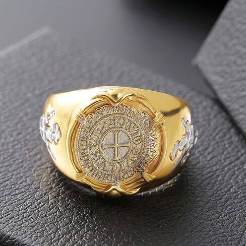 Crusader Ring, Knight Templar Ring for Men, Medieval Knight Sword Shield Ring Viking Cross Ring Templar Jewelry, Catholic Cross Ring Hip Hop Cross Band Ring Punk Gold Cross Ring for Boys in Saudi Arabia