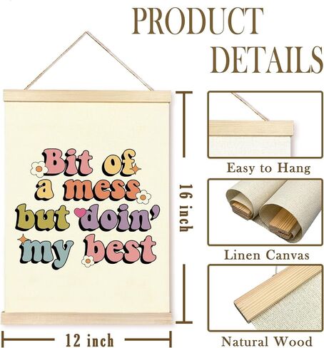 CGBHW Mental Health Classroom Poster Hanger Frame, Colorful Motivational Nursery Posters Wall Art Hanging Decor for School Counselor Office Home Bedroom, Funny Humor Gifts for Women Teen Girls in Saudi Arabia