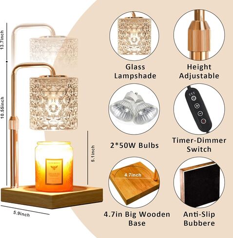 مصباح تدفئة الشموع مع مؤقت، تدفئة الشموع الكهربائية، هدايا عيد ميلاد للنساء، تدفئة مصابيح شمعة قابلة للتعتيم لشموع الجرة، سخان تذوب الشمع لديكور المنزل في غرفة النوم، هدايا تدفئة المنزل للمنزل الجديد in Kuwait