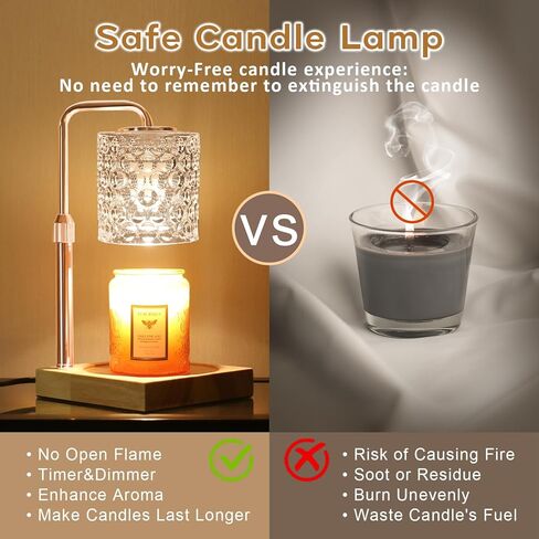 مصباح تدفئة الشموع مع مؤقت، تدفئة الشموع الكهربائية، هدايا عيد ميلاد للنساء، تدفئة مصابيح شمعة قابلة للتعتيم لشموع الجرة، سخان تذوب الشمع لديكور المنزل في غرفة النوم، هدايا تدفئة المنزل للمنزل الجديد in Kuwait