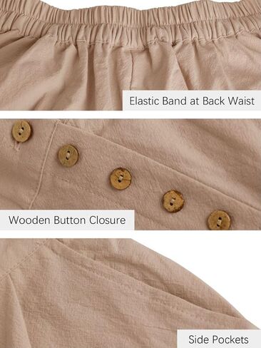 Les umes Womens Casual Wide Leg Pants Cotton Long Trousers High Wasit Loose Palazzo Pants with Pockets in Saudi Arabia