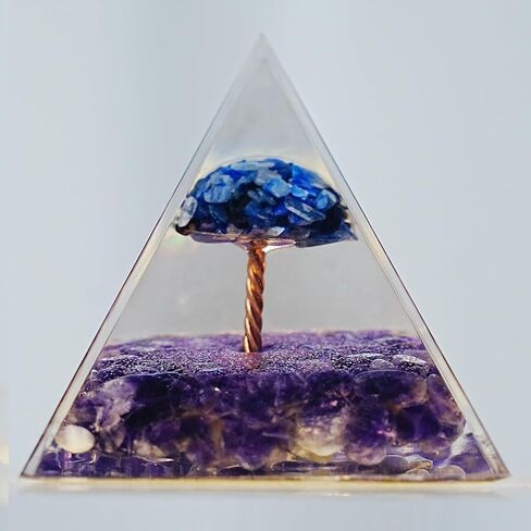 Orgone Pyramid Flower of Life Orgonite - Money Healing Crystal Pyramid That Works with Tiger Eye and Luck Amethyst to Bring Positive Energy and Promote Wealth, Prosperity and Success in Saudi Arabia