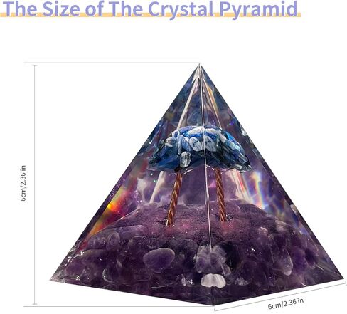 Orgone Pyramid Flower of Life Orgonite - Money Healing Crystal Pyramid That Works with Tiger Eye and Luck Amethyst to Bring Positive Energy and Promote Wealth, Prosperity and Success in Saudi Arabia